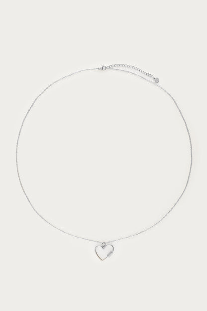 Bold lange minimalistische Kette mit Herz | Silber & Gold