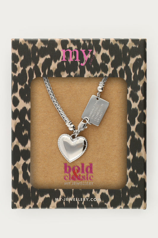 Bold Kette mit Herzanhänger | Silber