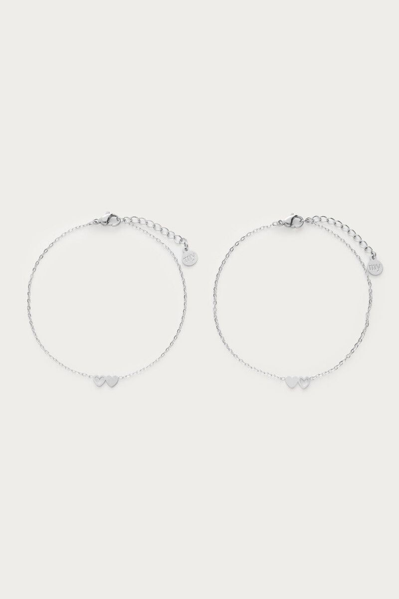 Armband Set mit Herzen | Gold & Silber