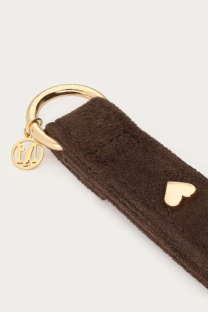 Schlüsselanhänger Braun mit Herzen