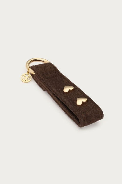 Schlüsselanhänger Braun mit Herzen