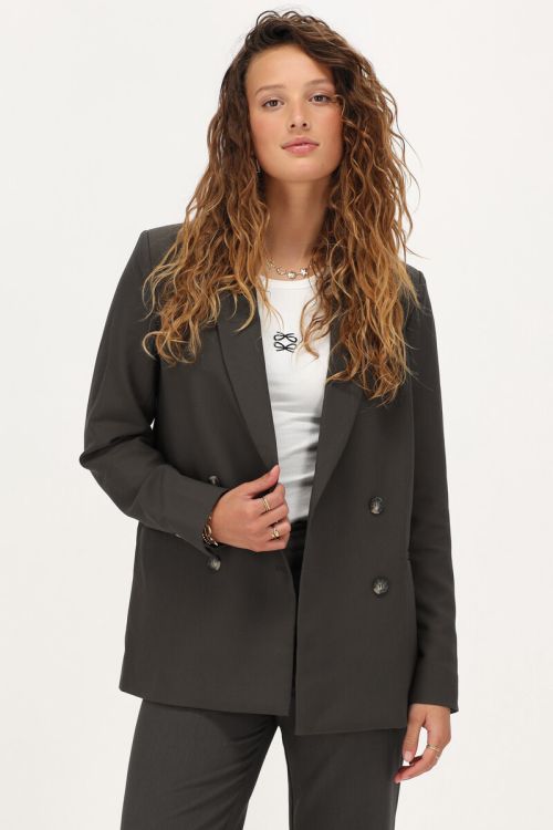 Dunkelgrüner Blazer mit doppelter Knopfleiste