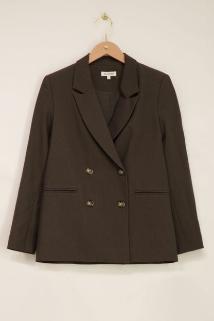 Dunkelgrüner Blazer mit doppelter Knopfleiste