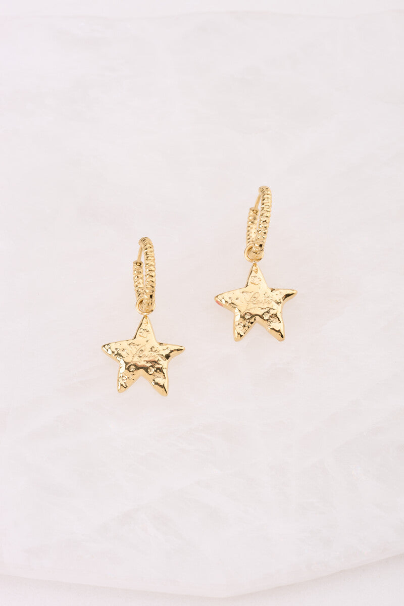 Bold Creolen mit Stern | Gold