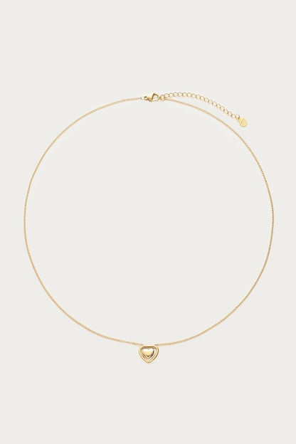Minimalistische Kette mit doppeltem Herz | Gold