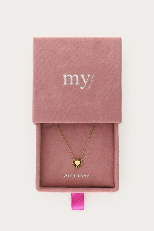 Minimalistische Kette mit doppeltem Herz | Gold