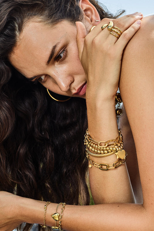 Bold Statement Armband oval | Gold