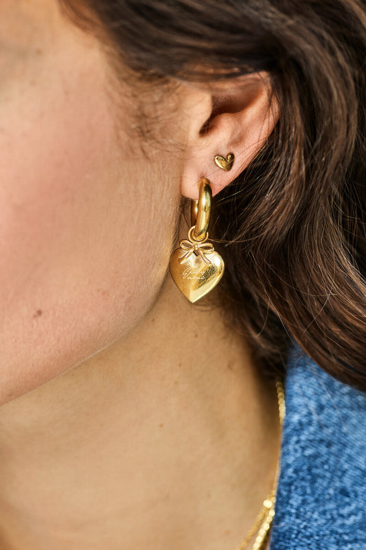 Bold Creolen mit Herz | Gold
