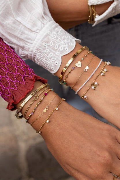 Armband Set mit Herzen | Gold & Silber