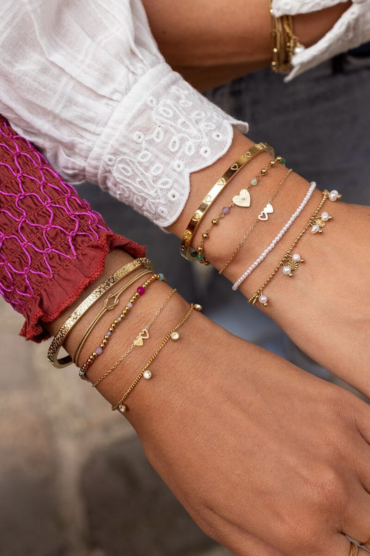 Armband Set mit Herzen | Gold & Silber