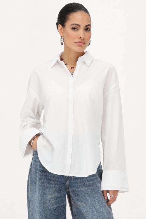 Oversized Bluse mit doppelter Manschette