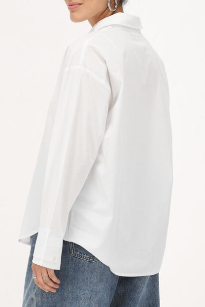 Oversized Bluse mit doppelter Manschette