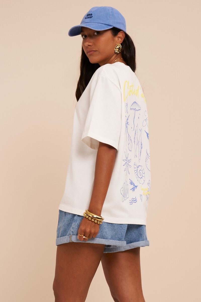 Oversized Shirt mit Backprint | Côte d’Azur