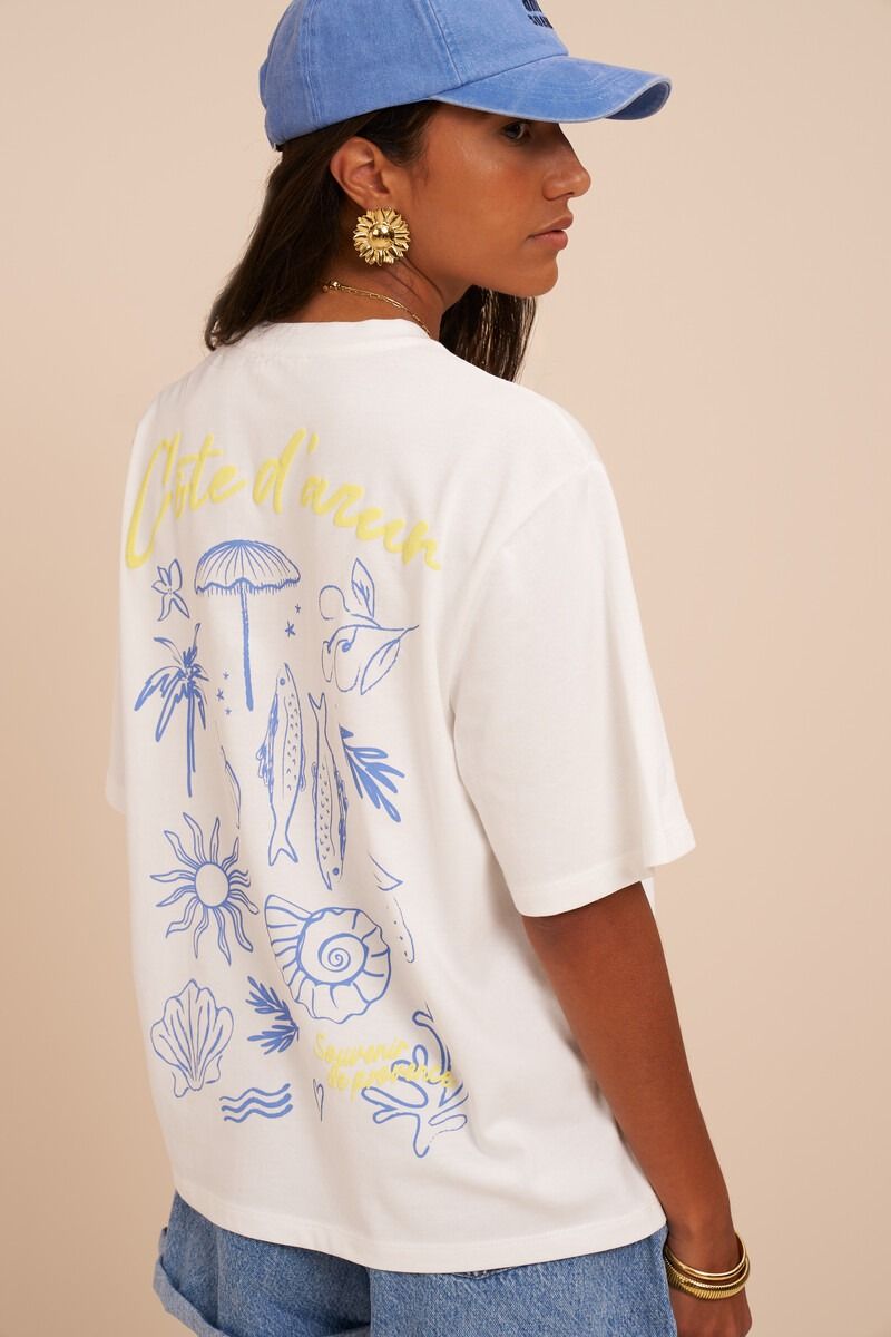 Oversized Shirt mit Backprint | Côte d’Azur