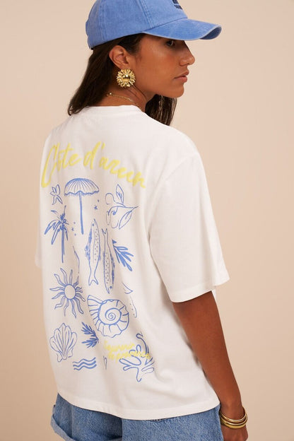 Oversized Shirt mit Backprint | Côte d’Azur