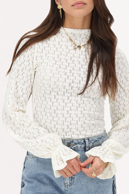 Weißes Spitzenoberteil