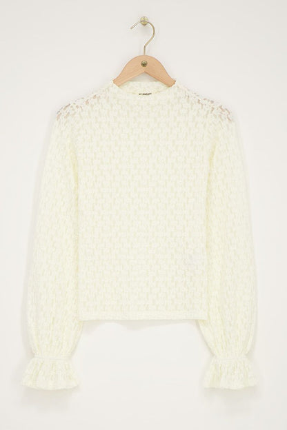 Weißes Spitzenoberteil